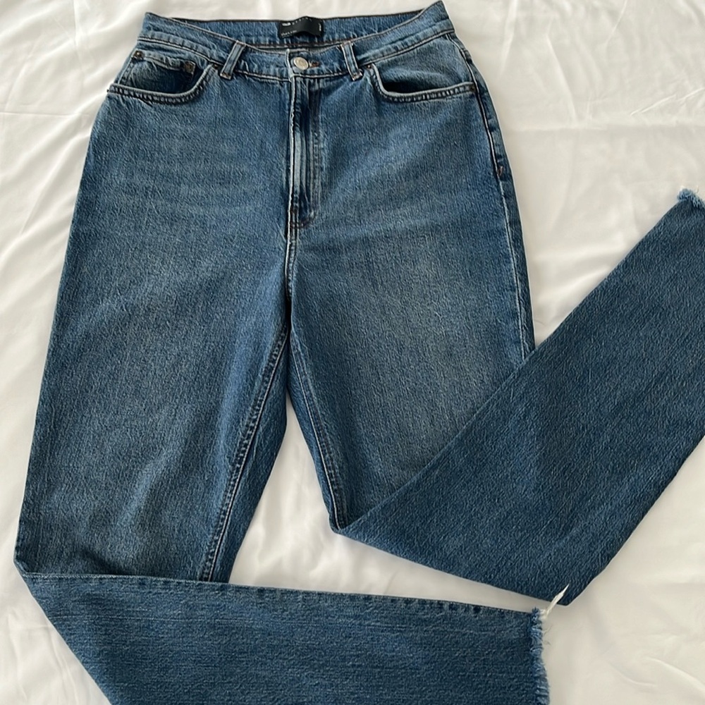 ASOS Design Tall High Waisted Blue Jeans